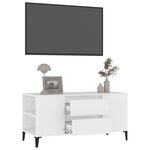 vidaXL Meuble TV Blanc 102x44 5x50 cm Bois d'ingénierie