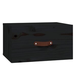 vidaXL Table de chevet murale Noir 40x29 5x22 cm