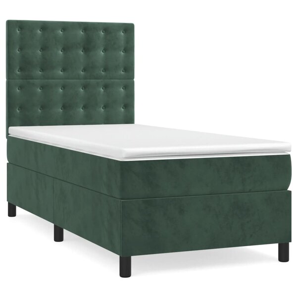 vidaXL Sommier à lattes de lit et matelas Vert foncé 80x200 cm Velours