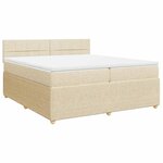 vidaXL Sommier à lattes de lit avec matelas Crème 200x200 cm Tissu