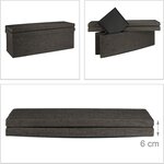 Tabouret pouf banquette de rangement pliant en lin 114 cm marron 13_0002783