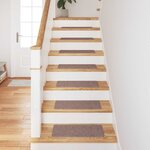 Tapis d'escalier vidaXL avec support en latex Marron clair 25x60 cm