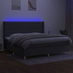 vidaXL Sommier à lattes de lit matelas LED Gris foncé 200x200 cm Tissu