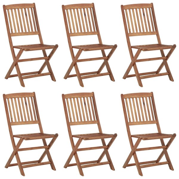 vidaXL Chaises pliables d'extérieur lot de 6 Bois d'acacia solide