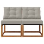 vidaXL 2 Pièce Canapé du milieu extérieur