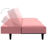 Vidaxl canapé-lit à 2 places rose velours