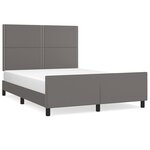 vidaXL Cadre de lit avec tête de lit Gris 140x190 cm Similicuir