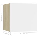 vidaXL Meubles TV muraux 2 Pièces Blanc et chêne sonoma 30 5x30x30 cm