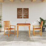 vidaXL Ensemble de salle à manger pour jardin 3 Pièces Marron
