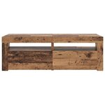 vidaXL Meuble TV avec lumières LED vieux bois bois d'ingénierie