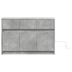 vidaXL Meuble TV avec LED gris béton 91x34x61 cm bois d'ingénierie