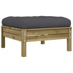 vidaXL Canapé de jardin avec coussins et repose-pied 3 places
