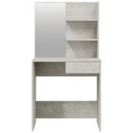 vidaXL Ensemble de coiffeuse Gris béton 74 5x40x141 cm