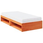 vidaXL Lit de jour avec matelas cire marron 100x200 cm bois pin massif