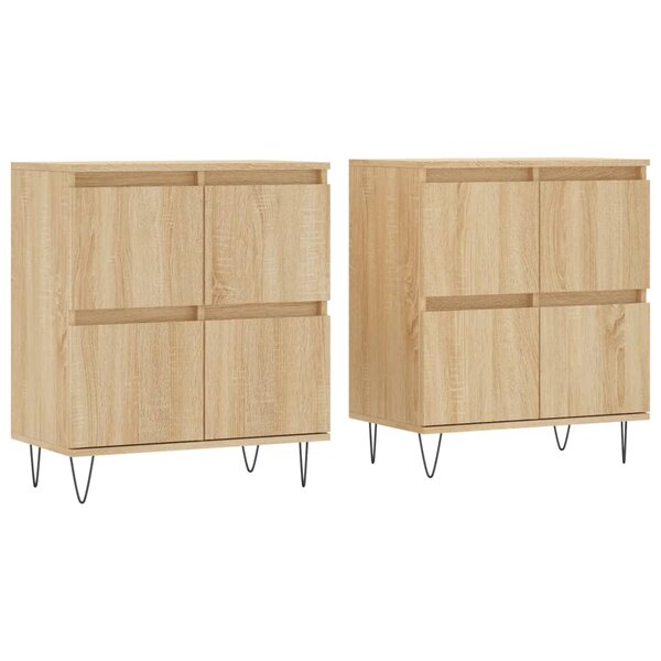 vidaXL Buffets 2 Pièces chêne sonoma bois d'ingénierie