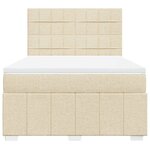 vidaXL Sommier à lattes de lit avec matelas Crème 140x190 cm Tissu
