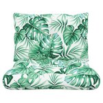 vidaXL Coussins de palette lot de 2 motif de feuilles tissu