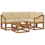 vidaXL Ensemble de canapés d'extérieur 5 Pièces Naturel et Beige