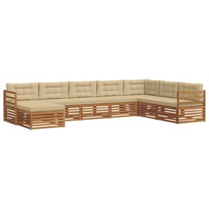 vidaXL Ensemble de canapés d'extérieur 8 pc Naturel et Beige