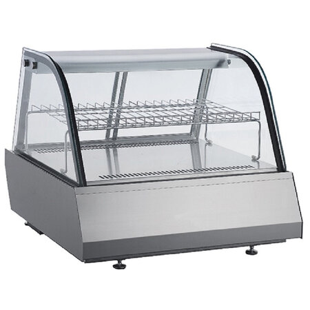 Vitrine réfrigérée à poser argentée - 2 gn 1/1 - virtus - r600a - acier inoxydable110 750x775x610mm