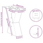 vidaXL Pieds de table basse en forme de X  2 pièces  acier naturel  30 x (30-31) cm