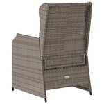vidaXL Banc de jardin avec coussin 2 Pièces Gris Poly rotin