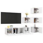 vidaXL Ensemble de meubles TV 6 Pièces Blanc Bois d'ingénierie