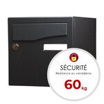 Boîte aux lettres Préface 1 porte noir sablé ral 2100 ms