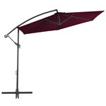 vidaXL Parasol déporté avec mât en aluminium Bordeaux 300 cm