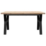 vidaXL Table basse cadre en Y 90x90x45 5cm bois de pin massif et fonte