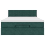 vidaXL Cadre de lit ottoman avec matelas vert foncé 140x200 cm velours
