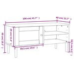 vidaXL Meuble TV SENJA aspect rotin blanc 106x40x49cm bois massif pin