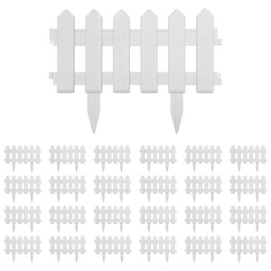 vidaXL Bordures de pelouse 25 Pièces Blanc 10 m PP