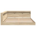vidaXL Lit bibliothèque chêne Sonoma 180x200 cm en bois aggloméré