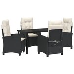 vidaXL Ensemble de salle à manger de jardin 5 pièces avec coussins - Rattan synthétique noir