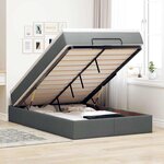 vidaXL Cadre de lit ottoman avec matelas gris foncé 120x200cm tissu