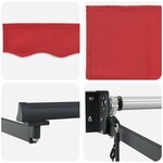 vidaXL Auvent Rétractable Rouge 350 x 250 cm tissu