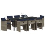 vidaXL Ensemble de salle à manger pour jardin 9 Pièces Gris polyrotin