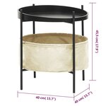 Vidaxl table d'appoint avec panier 40x40x45 5 cm crème