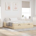 VidaXL Cadre de lit ottoman avec matelas crème 200x200cm tissu