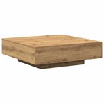 vidaXL Table basse Chêne artisanal 100 x 100 x 31 cm