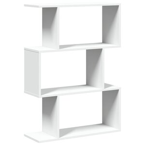 vidaXL Bibliothèque séparateur de pièce à 3 niveaux Blanc 70 x 24 x 97 cm Bois d'ingénierie