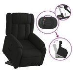 vidaXL Fauteuil inclinable noir tissu