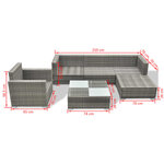 Salon de jardin meuble d'extérieur ensemble de mobilier 6 pièces avec coussins résine tressée gris 02_0016875