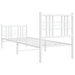 vidaXL Cadre de lit métal sans matelas avec pied de lit blanc 80x200cm