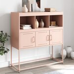 vidaXL Buffet rose 100 5x39x107 cm acier