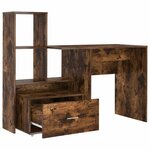 vidaXL Bureau Chêne fumé 131 5 x 50 x 106 5 cm Bois d'ingénierie