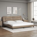 vidaXL Lit avec matelas Hvar cappuccino 200x200 cm similicuir