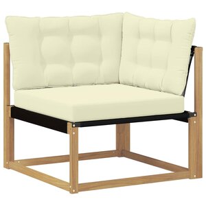 vidaXL Canapé d'angle extérieur Bois d'acacia massif et Textilène
