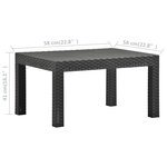 vidaXL Table de jardin Anthracite 58x58x41 cm PP Rotin